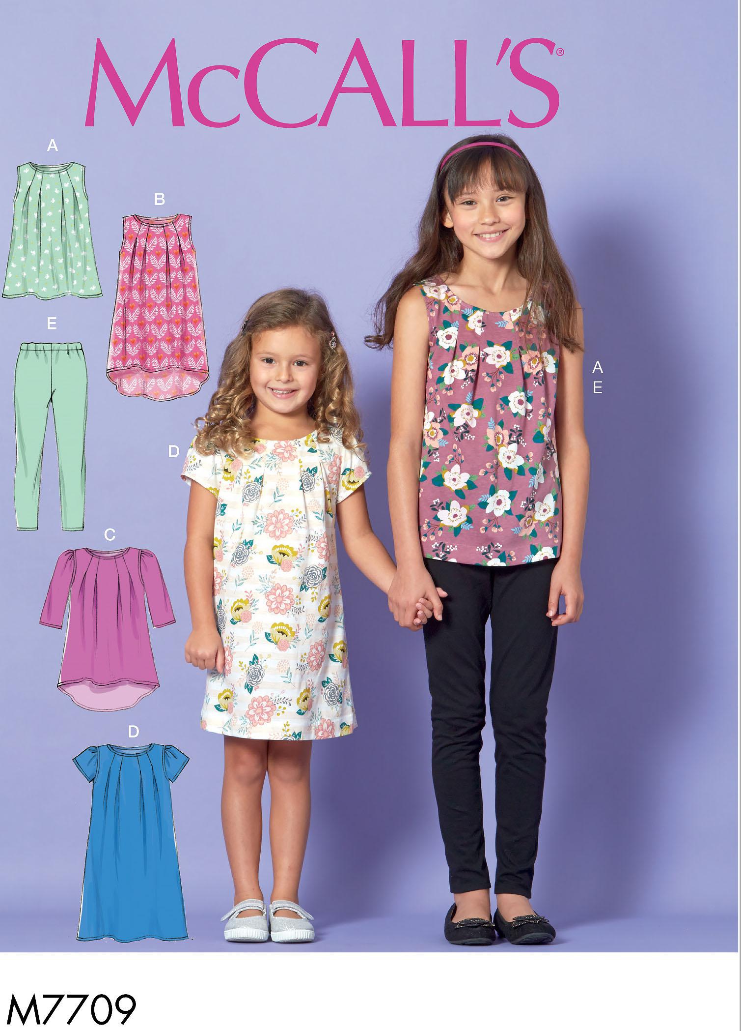 McCall's 7709 Children's/Girls' Tops, Dresses and Leggings