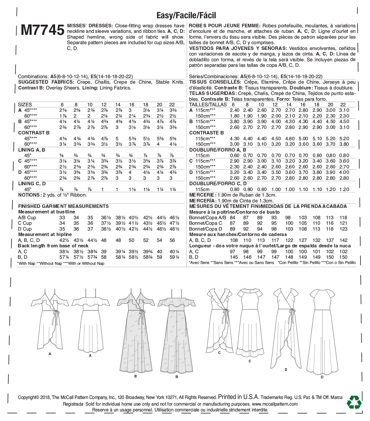 McCall's 7745 Misses' Dresses