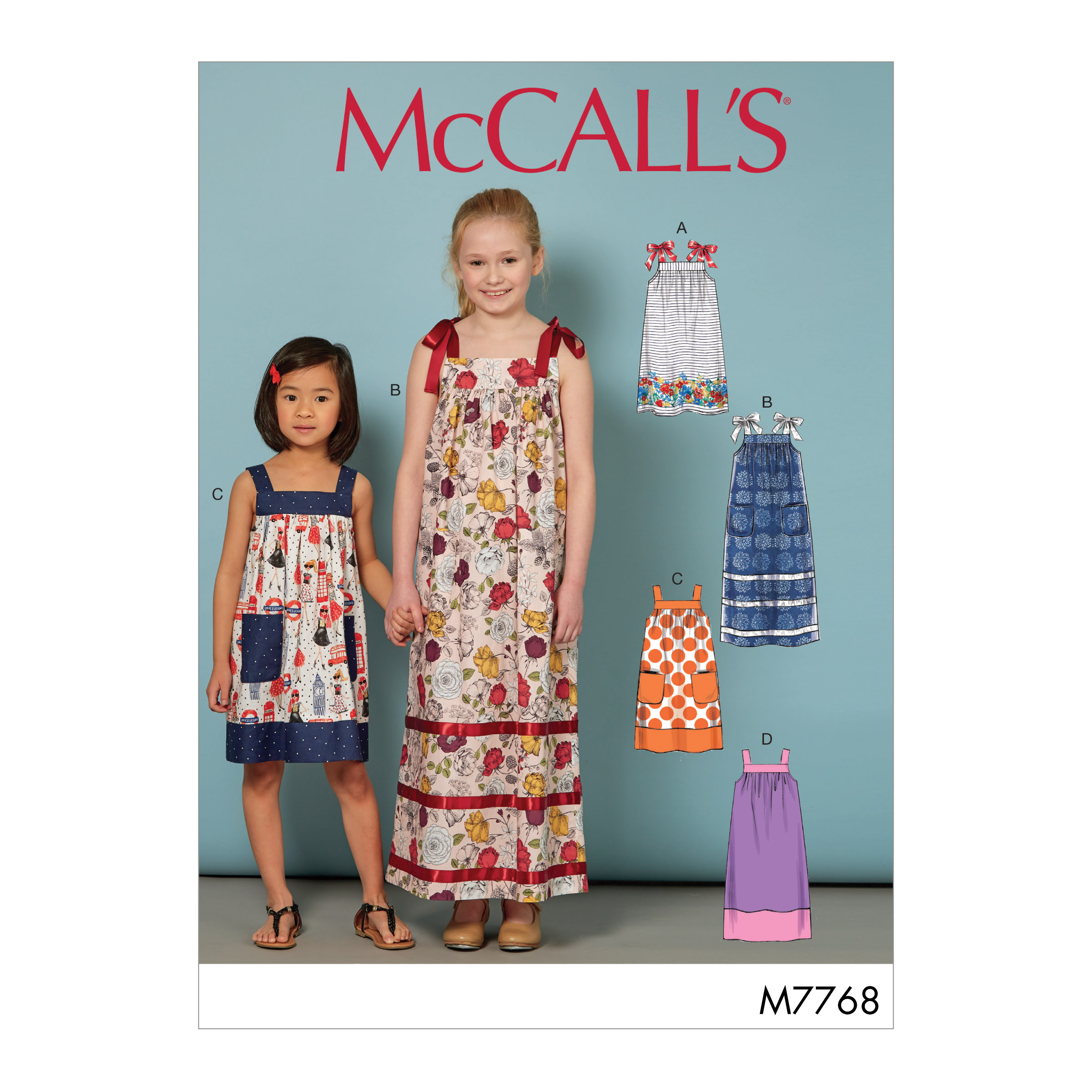 McCall's Pattern M6388 Girls EASY Tops ~ Dresses ~ Leggings Size 6 7 8