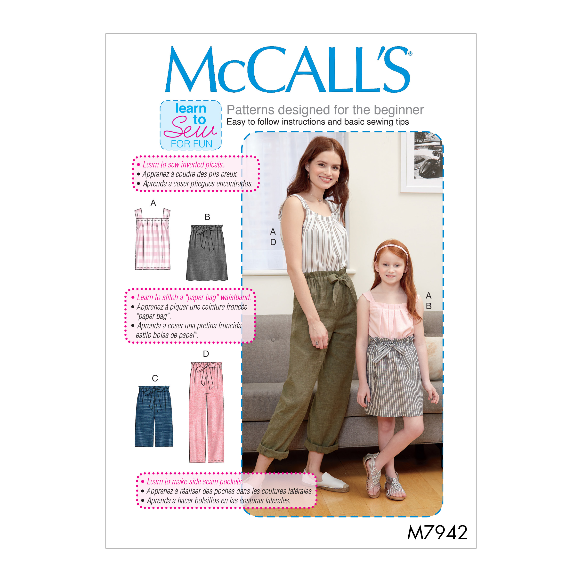 McCall's 2747 Womens Casual Tops Pants & Shorts Out Of Print Sewing Pa