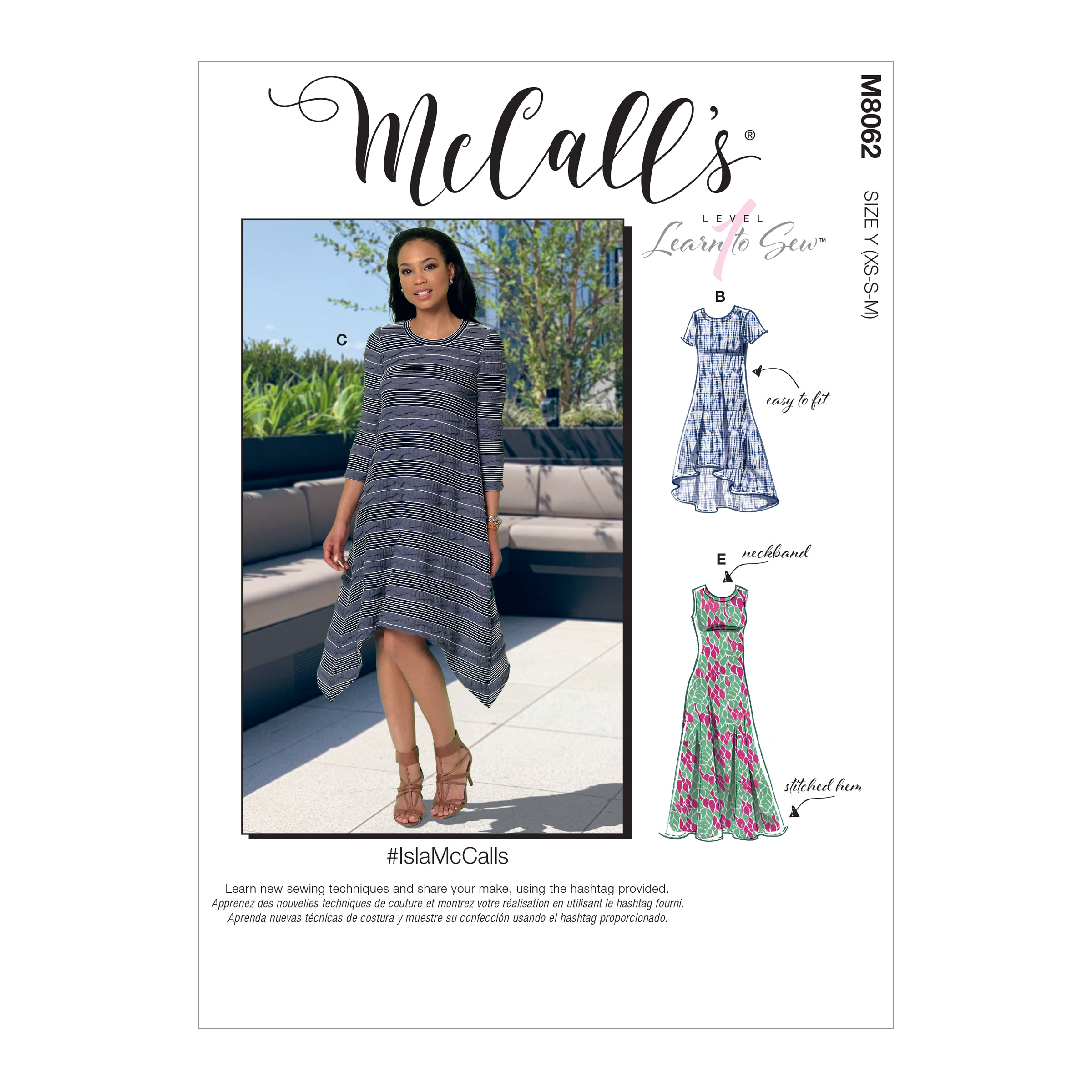 McCall's 8062 #IslaMcCalls - Misses' Straight, Handkerchief, or High-Low  Hem Dresses