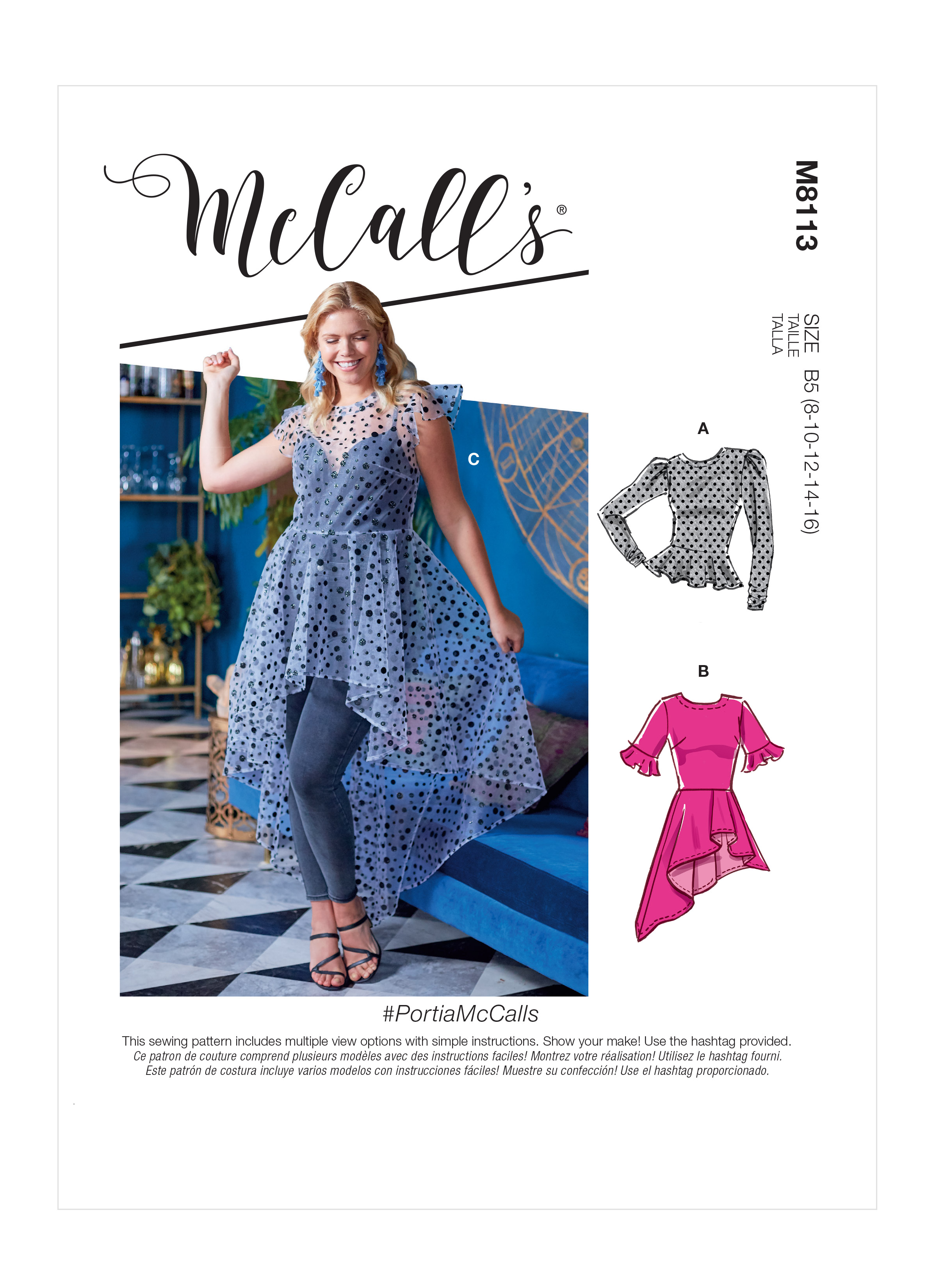McCall's 8113 #PortiaMcCalls - Misses' & Women's Tops With Cup Sizes