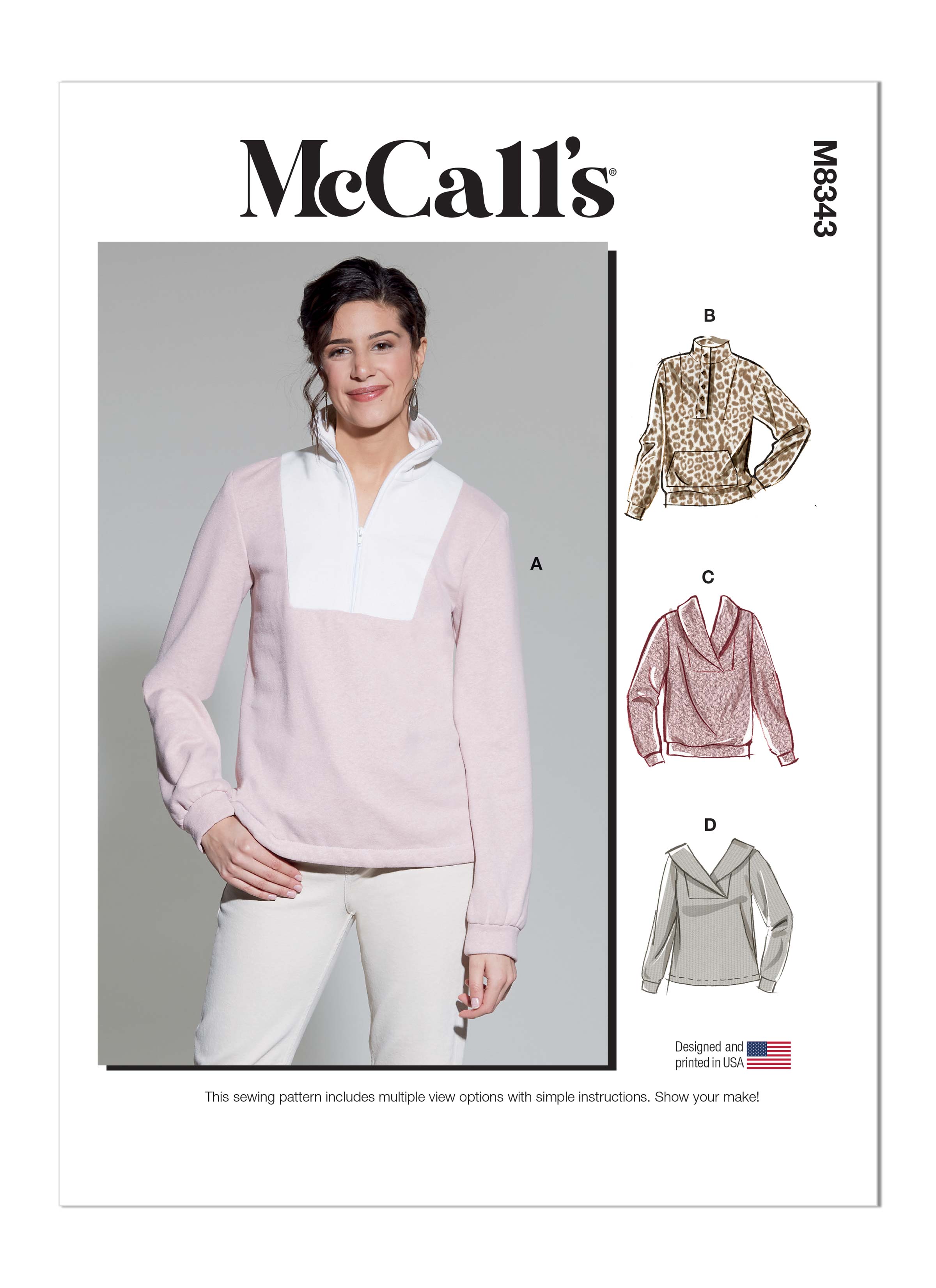 McCall's 8343 Misses' Pull-Over Top