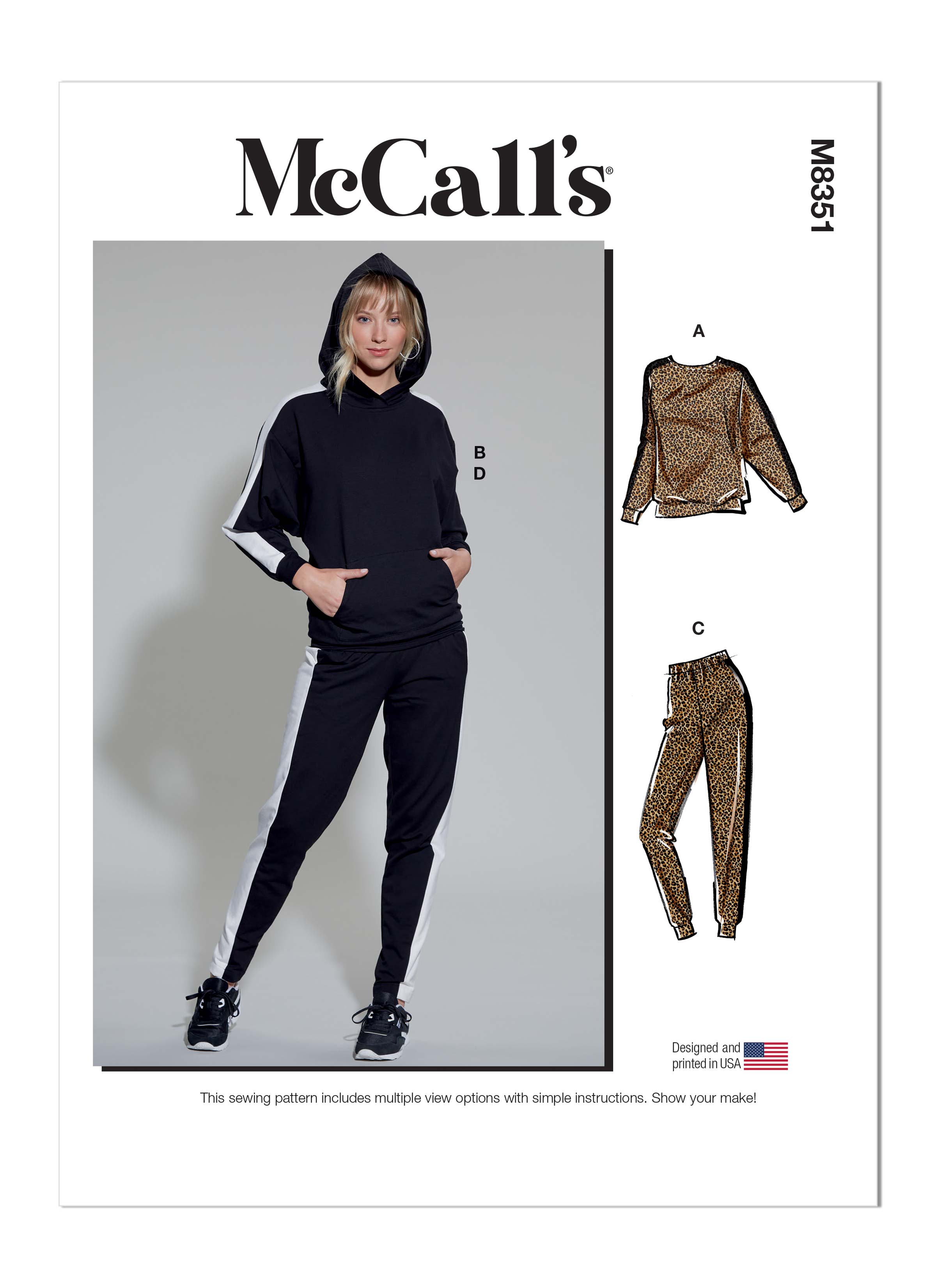 McCall's 8351 Misses' Lounge Pants, Top And Hoodie