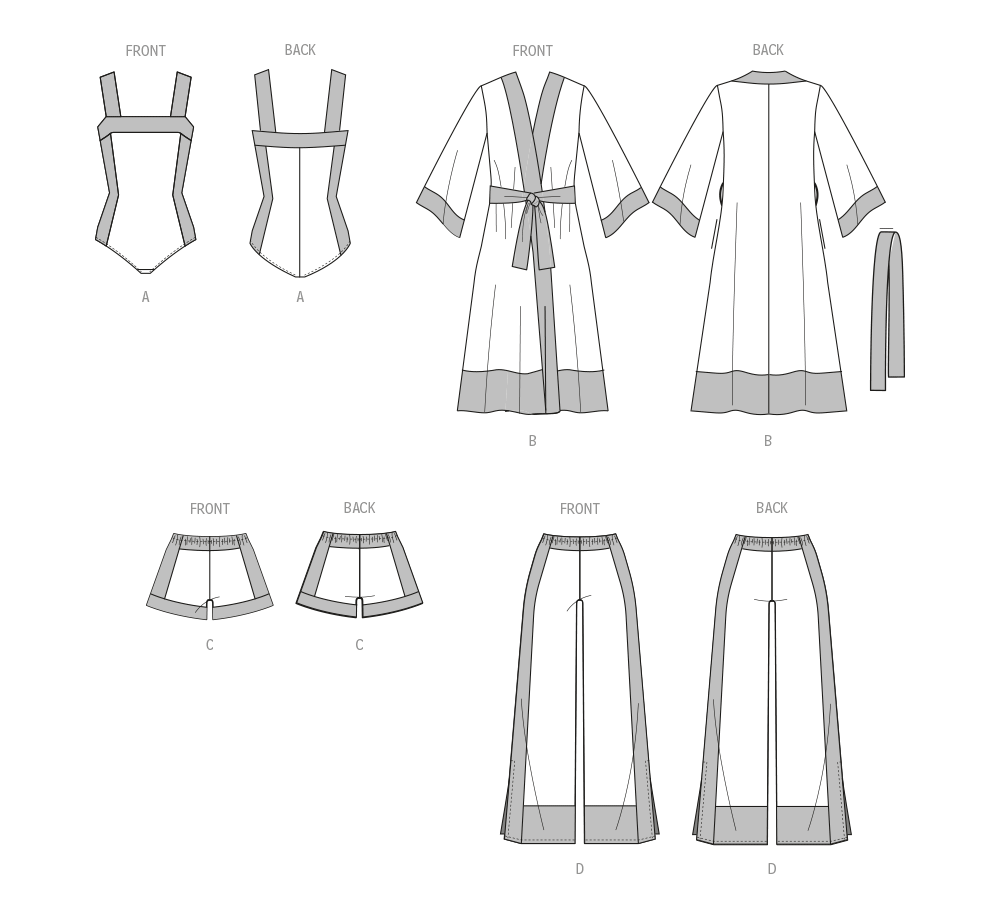 McCall's 8411 Misses' Bodysuit, Robe, Shorts and Pants