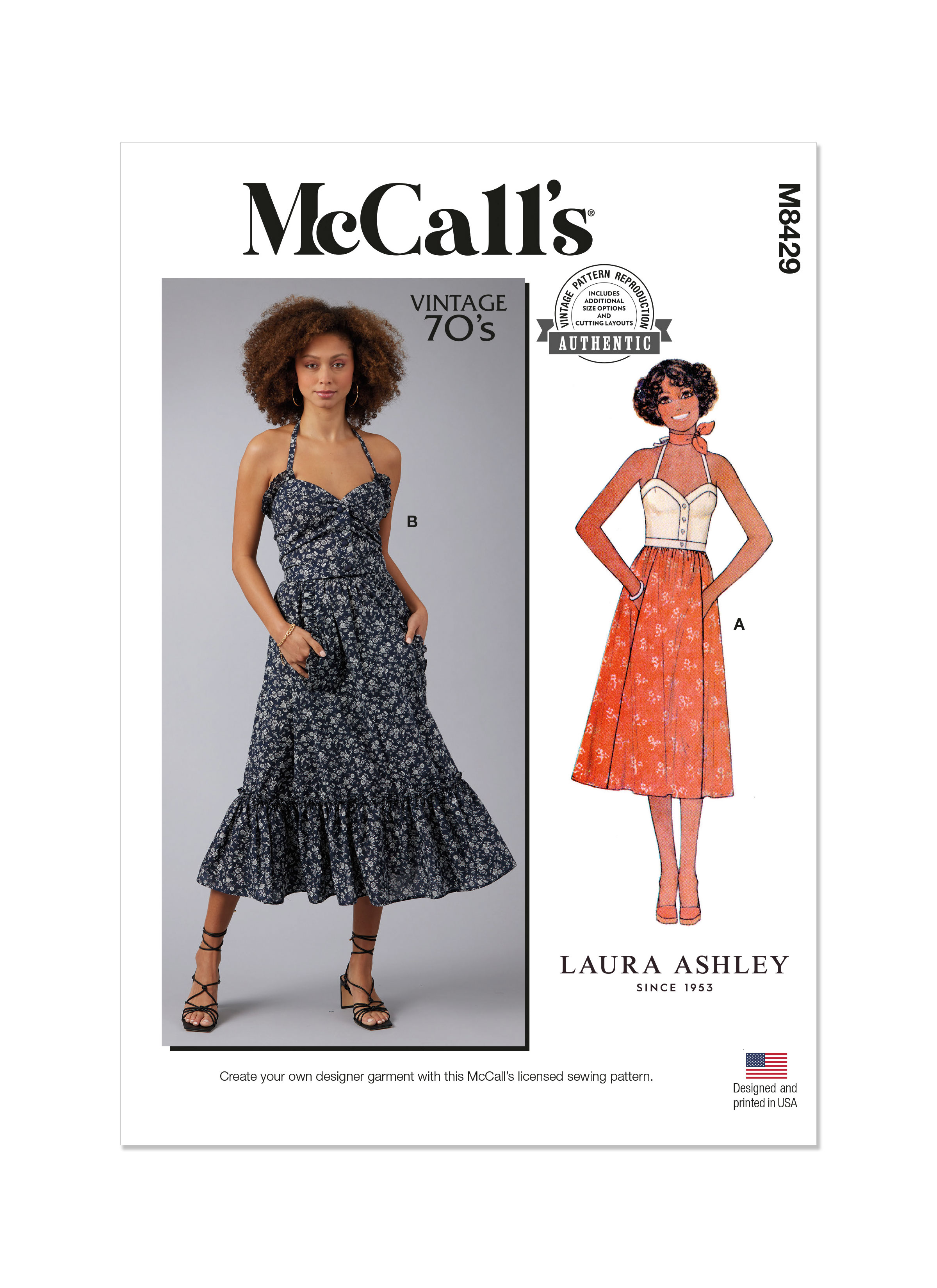 McCall's 8429 Misses' Top and Skirt by Laura Ashley