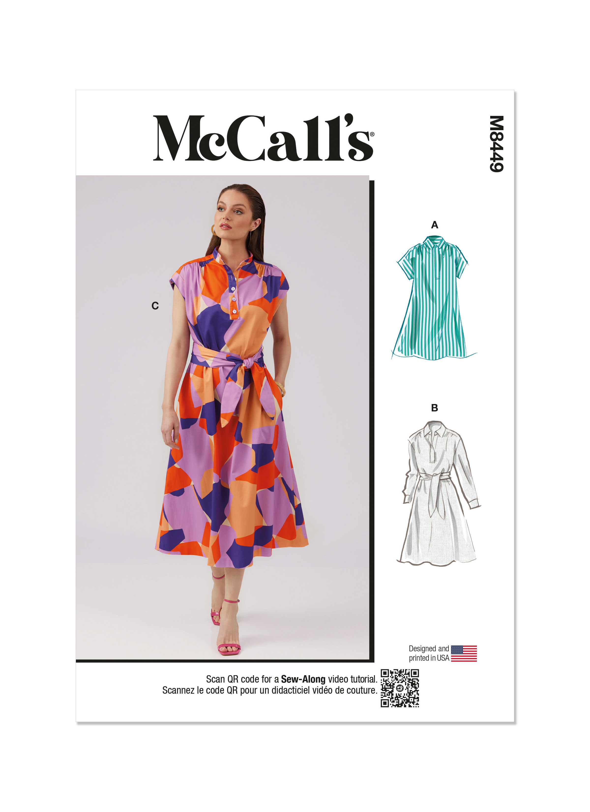 McCall's 8449 Misses' Dresses and Sash