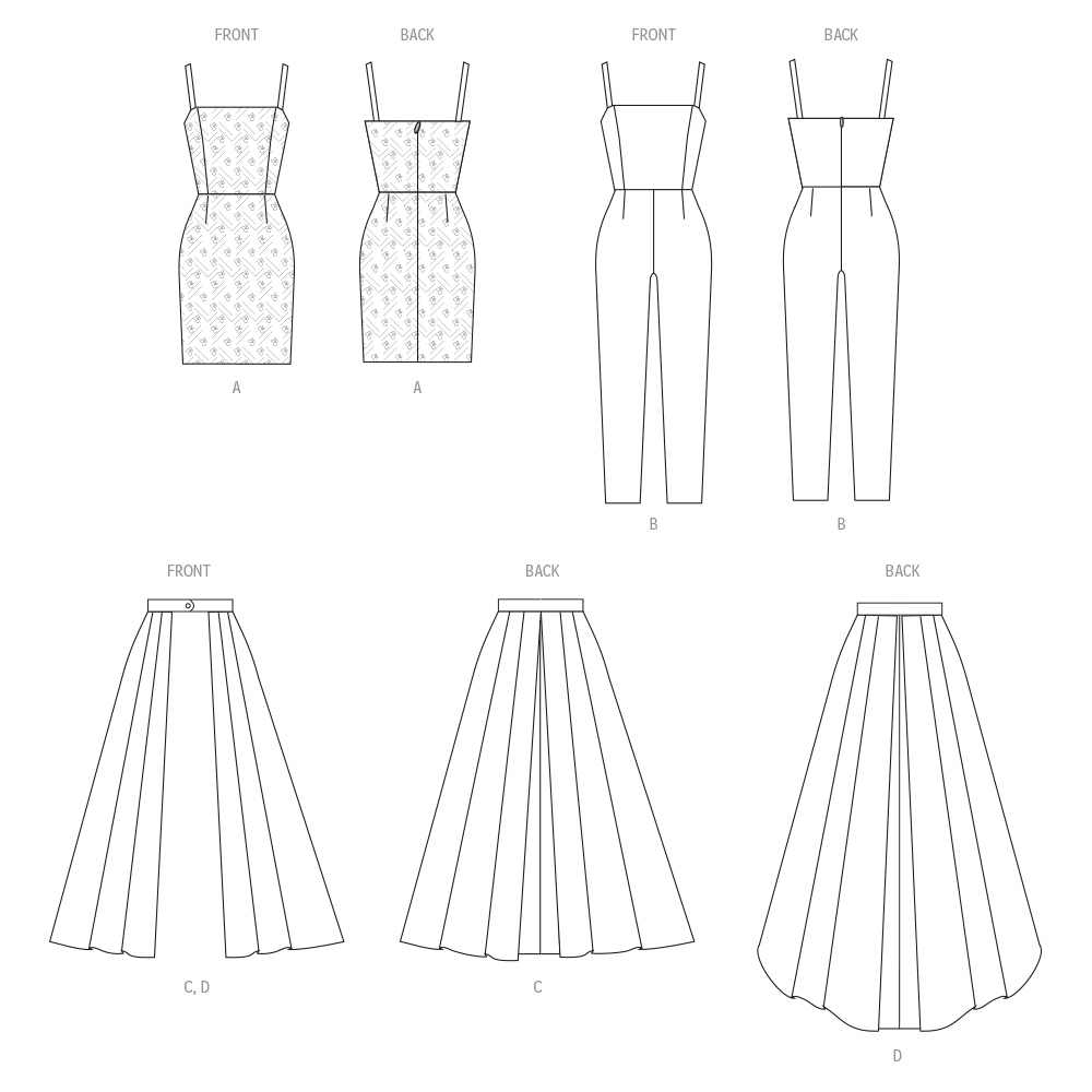 McCall's 8450 Misses' and Women's Dress, Jumpsuit and Overskirt