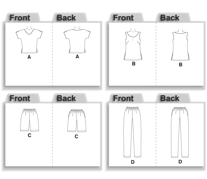 McCall's M4750 Top, Tunic, Shorts, Capri Pants Size: A 6-8-10-12 or B 12-14-16-18  Uncut Sewing Pattern