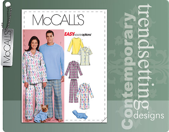 Pants and Sweatsuit for Dog XSM-SML-MED Size Y McCalls Patterns M5992 Misses/Mens/Teen Boys Tops Nightshirt 