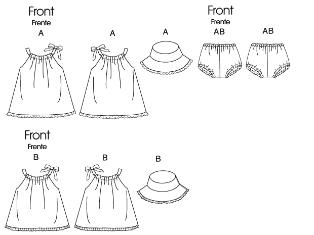 McCall's 6058 OOP Sewing Pattern to MAKE Reversible Hat Dress Panties 6-12 mths 