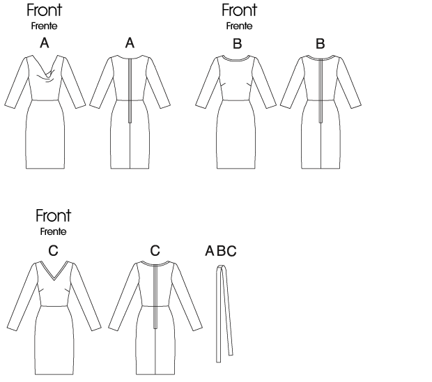 McCall's 6147 Misses'/Miss Petite Dresses and Belt