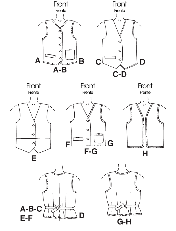 McCall's 6229 Children's/Boys'/Girls' Lined Vests sewing pattern