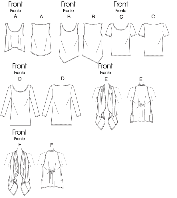 McCall's 6244 Misses' Tops And Vest