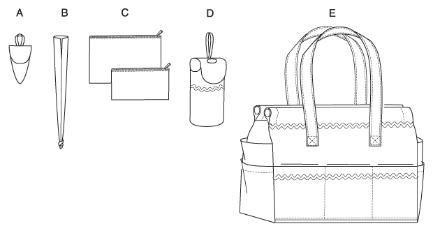 McCalls 5722 Satchel Circular Knitting Needle Organizer Pouches Sewing  Pattern