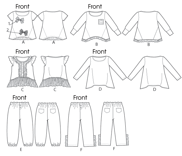 McCall's 6596 Children's/Girls' Tops and Pants