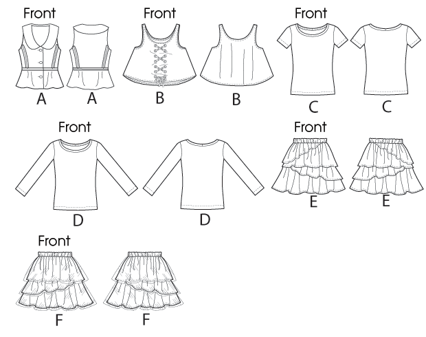 McCall's 6640 Children's/Girls' Vests, Tops and Skirts