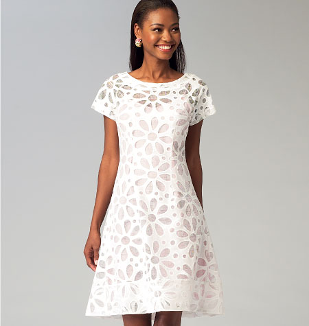McCall's Patterns McCall's Women's Knee Length Pleated Dress, Sizes 6-14  Sewing Pattern, White