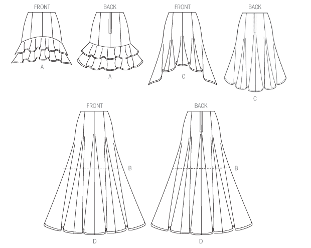 McCall's 7054 Misses' Skirts