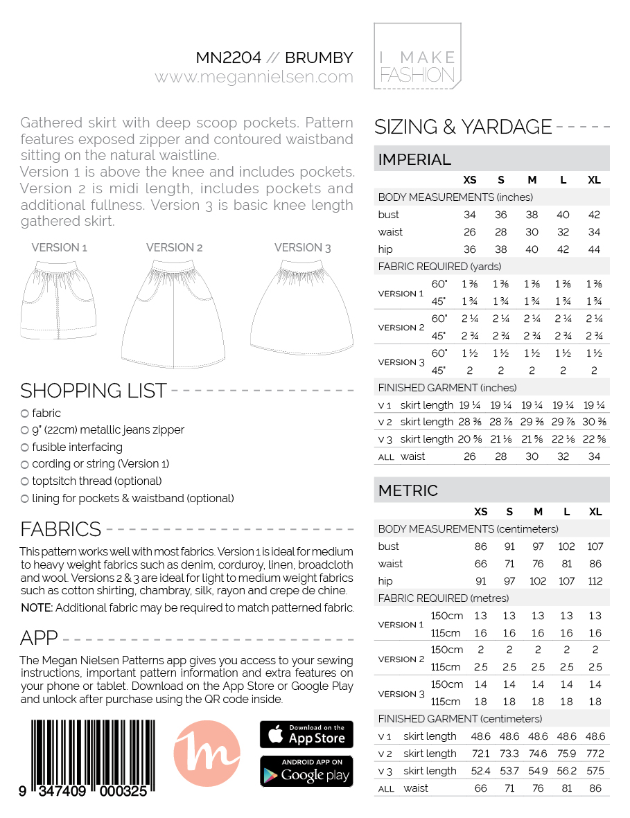  Megan Nielsen Girls Easy Sewing Pattern 4203 Mini