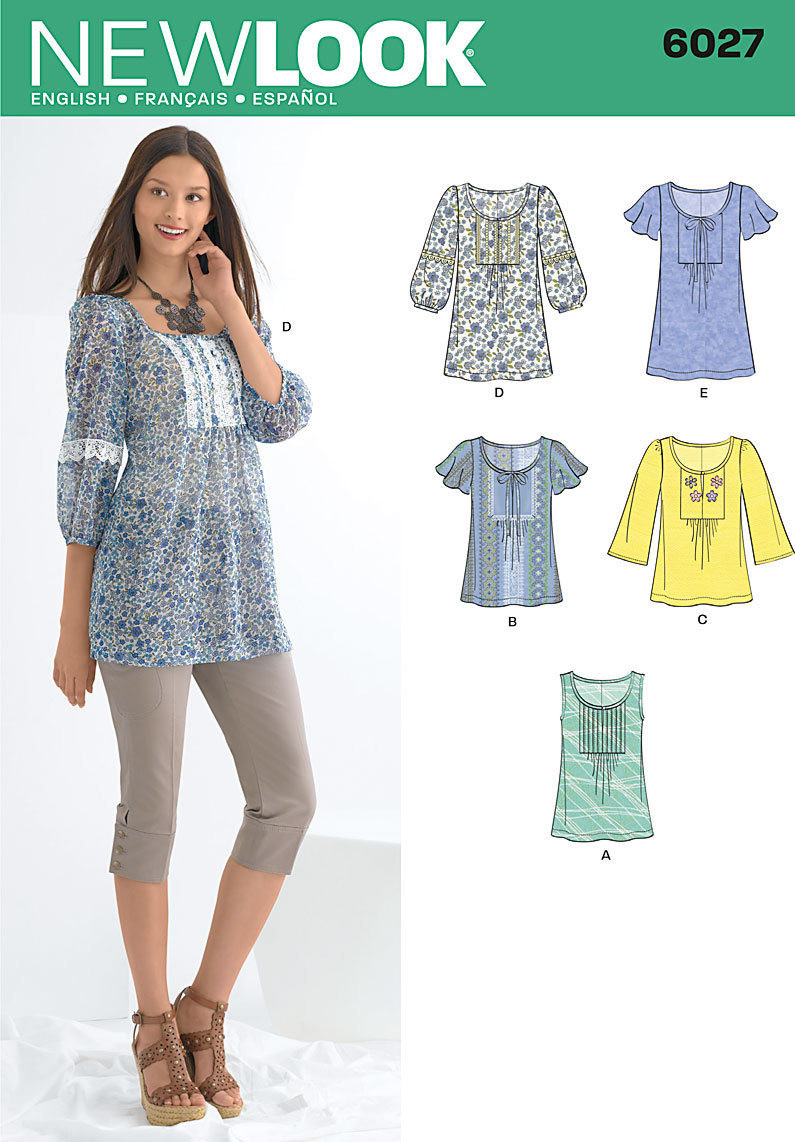 New Look 6027 Misses' Tunic or Tops