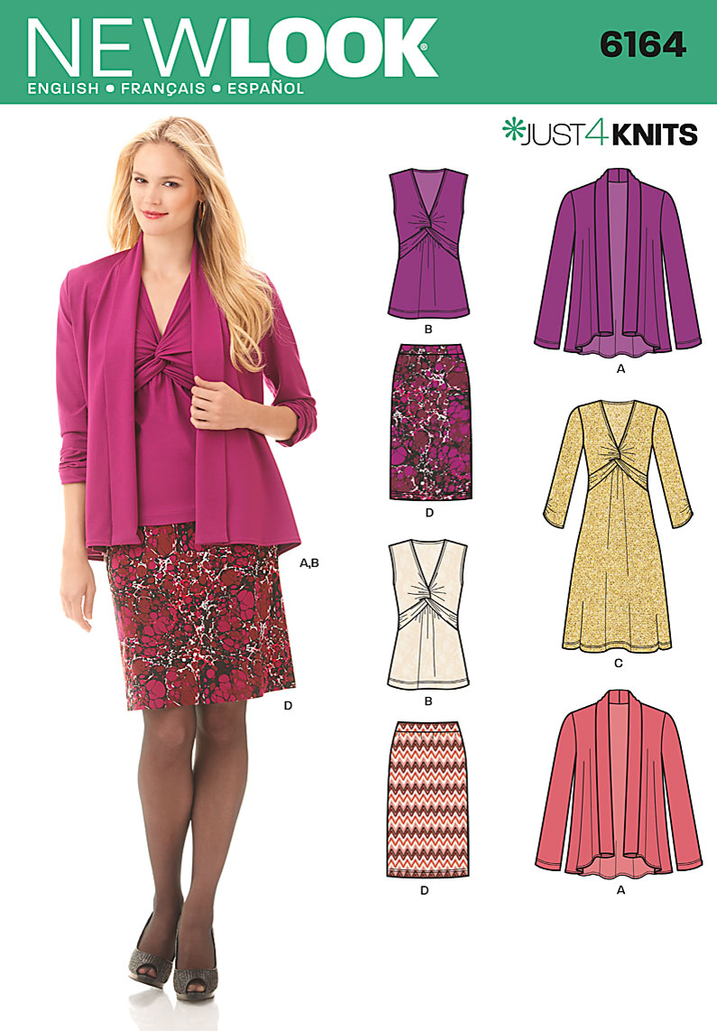 New Look 6164 MIsses Cardigan, Dress and Skirt