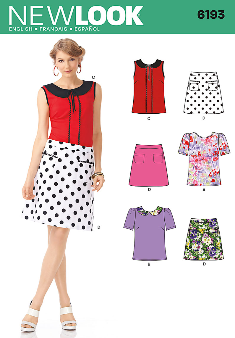 New Look 6193 Misses Tops and Skirts