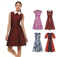 New Look Misses' Dress with Neckline & Sleeve Variations 6299 pattern ...