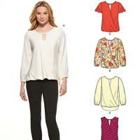 New Look Misses' Blouse with Length & Sleeve Variations 6303 pattern ...