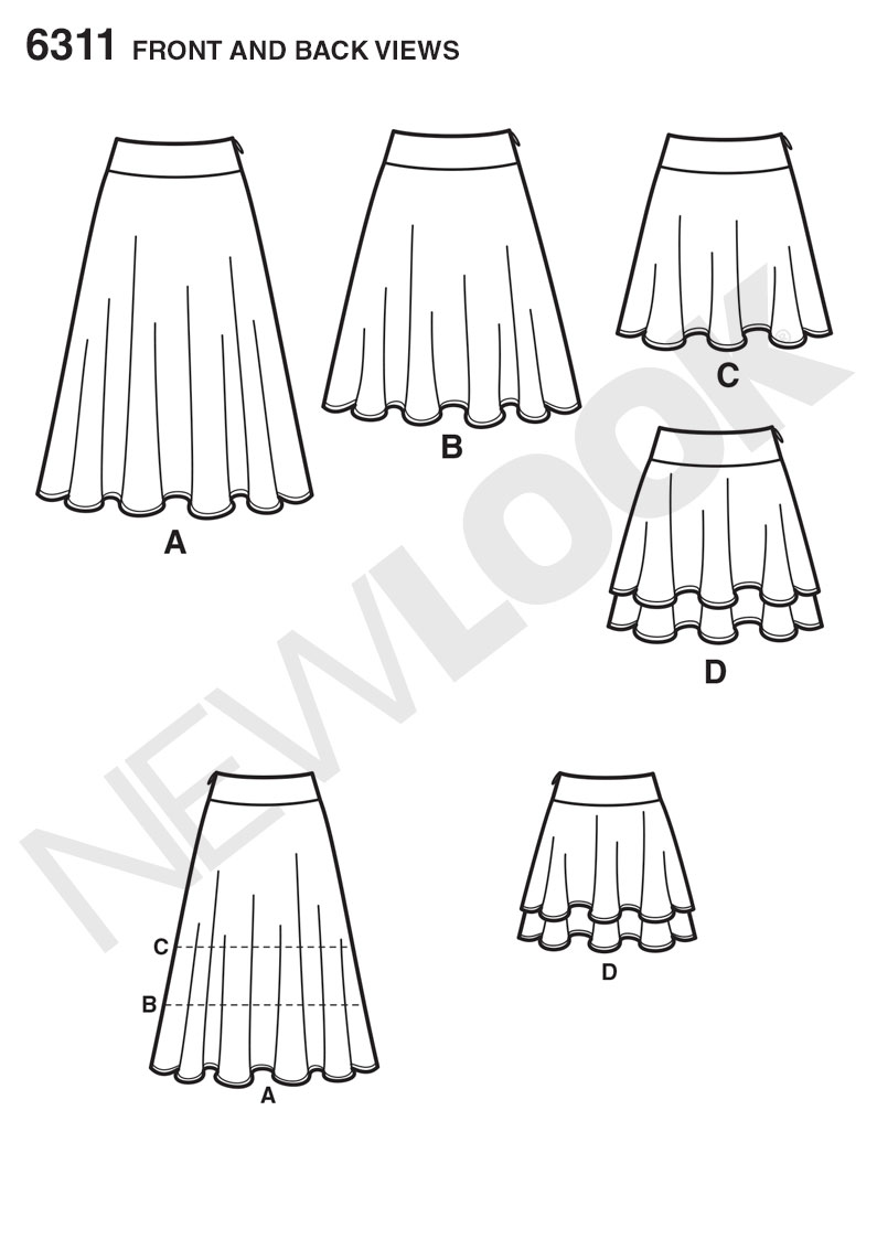 Flared Skirt Drawing | vlr.eng.br