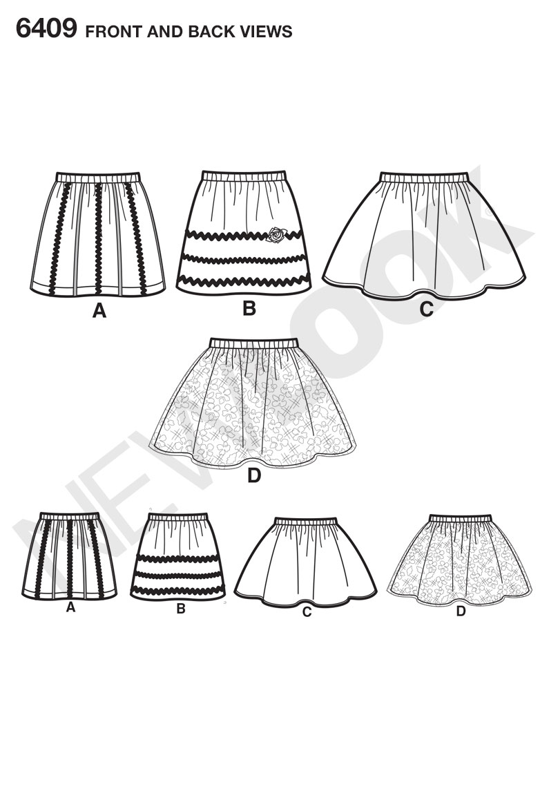 New Look 6409 Child Skirts