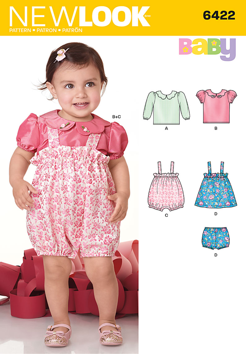 New Look 6422 Babies' Rompers and Blouses