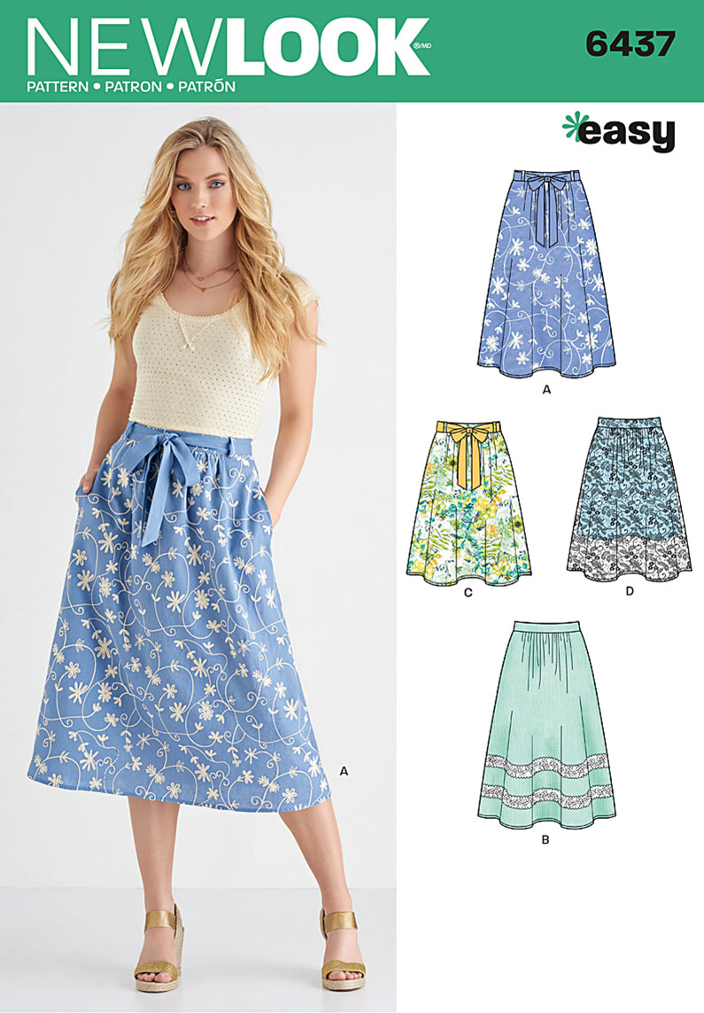 New Look 6437 Misses' Skirt in Two Lengths with Fabric ...