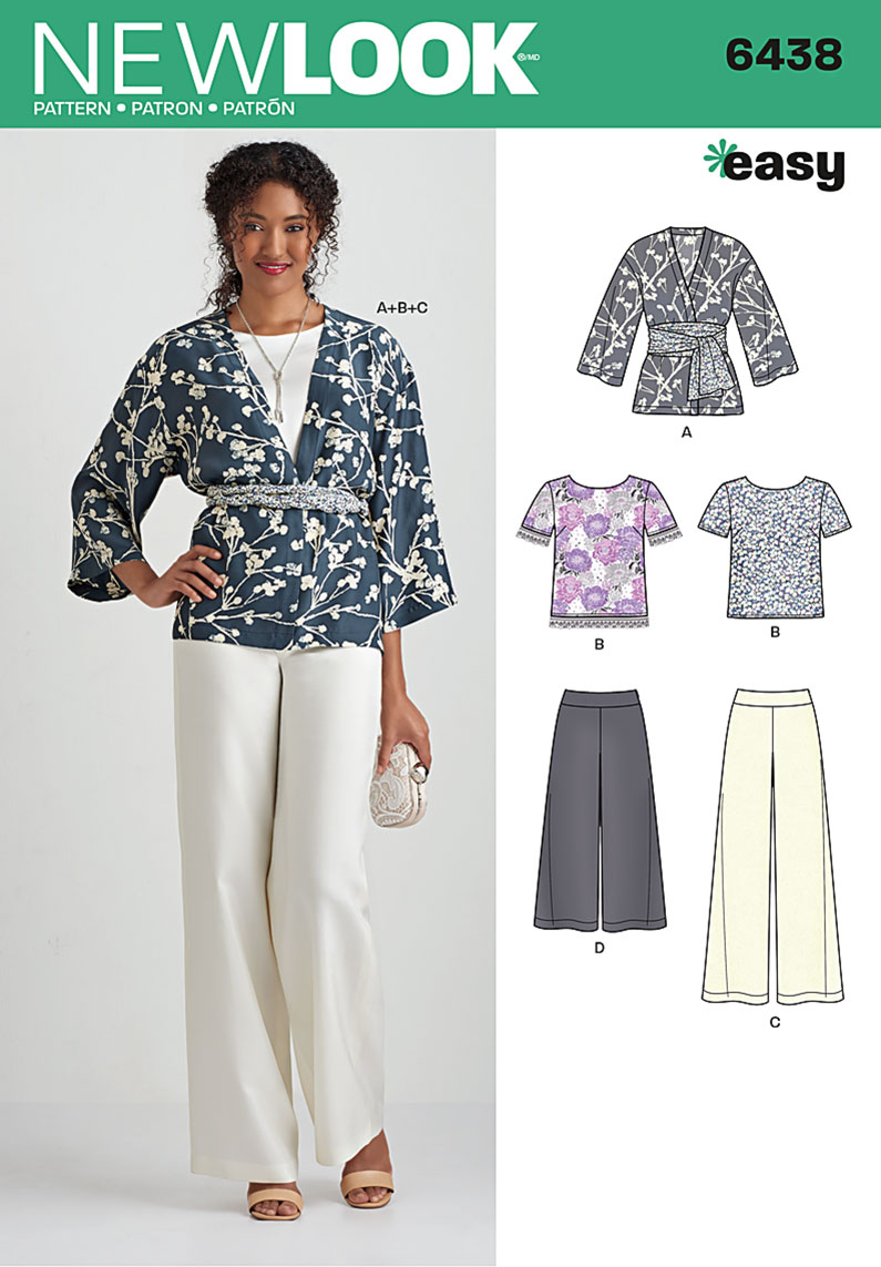 New Look 6438 Misses' Easy Pants, Kimono, and Top