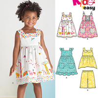 New Look 6441 Toddlers' Dresses, Top & Cropped Pants Pattern