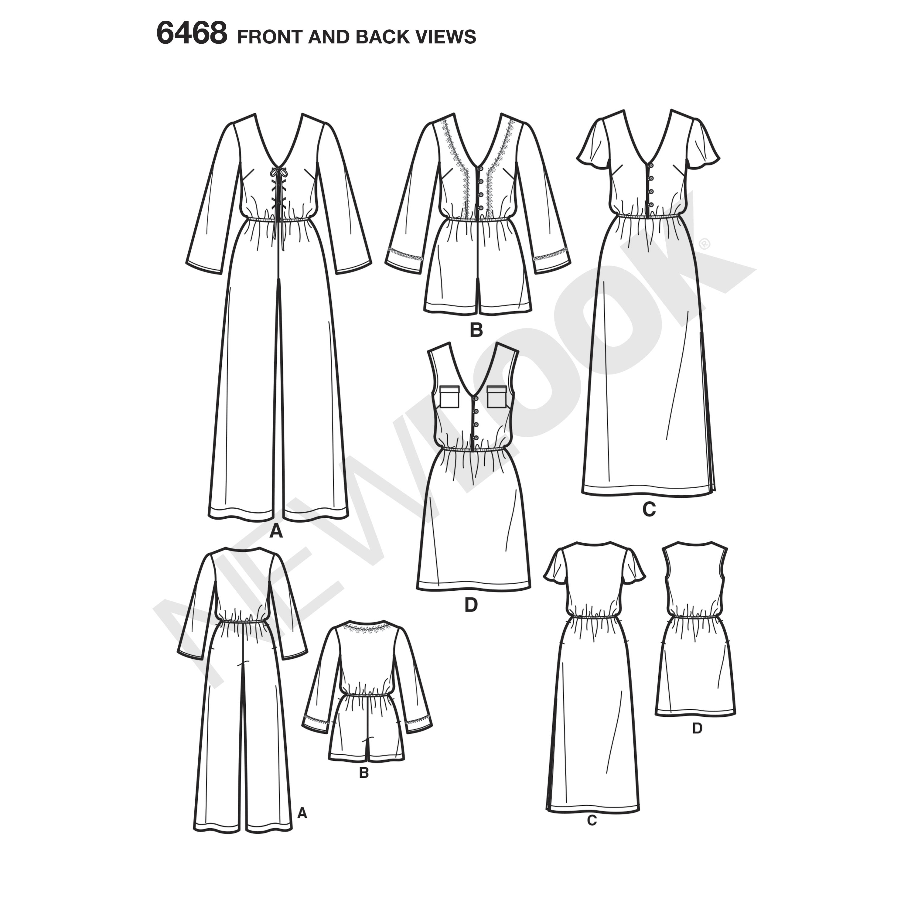New Look 6468 Misses' Jumpsuit and Dress in Two Lengths