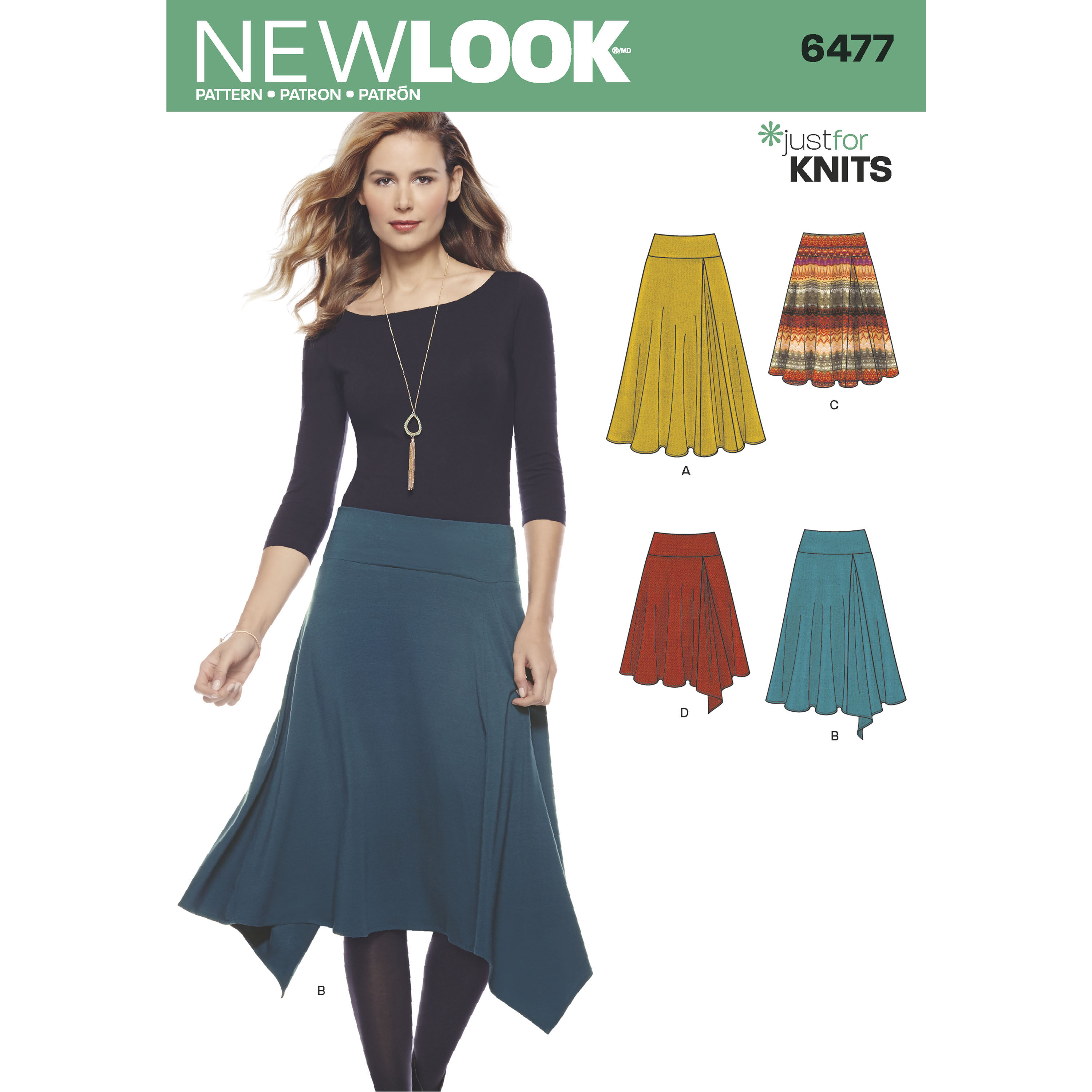 New Look 6477 Misses' Knit Skirts in Varying Lengths