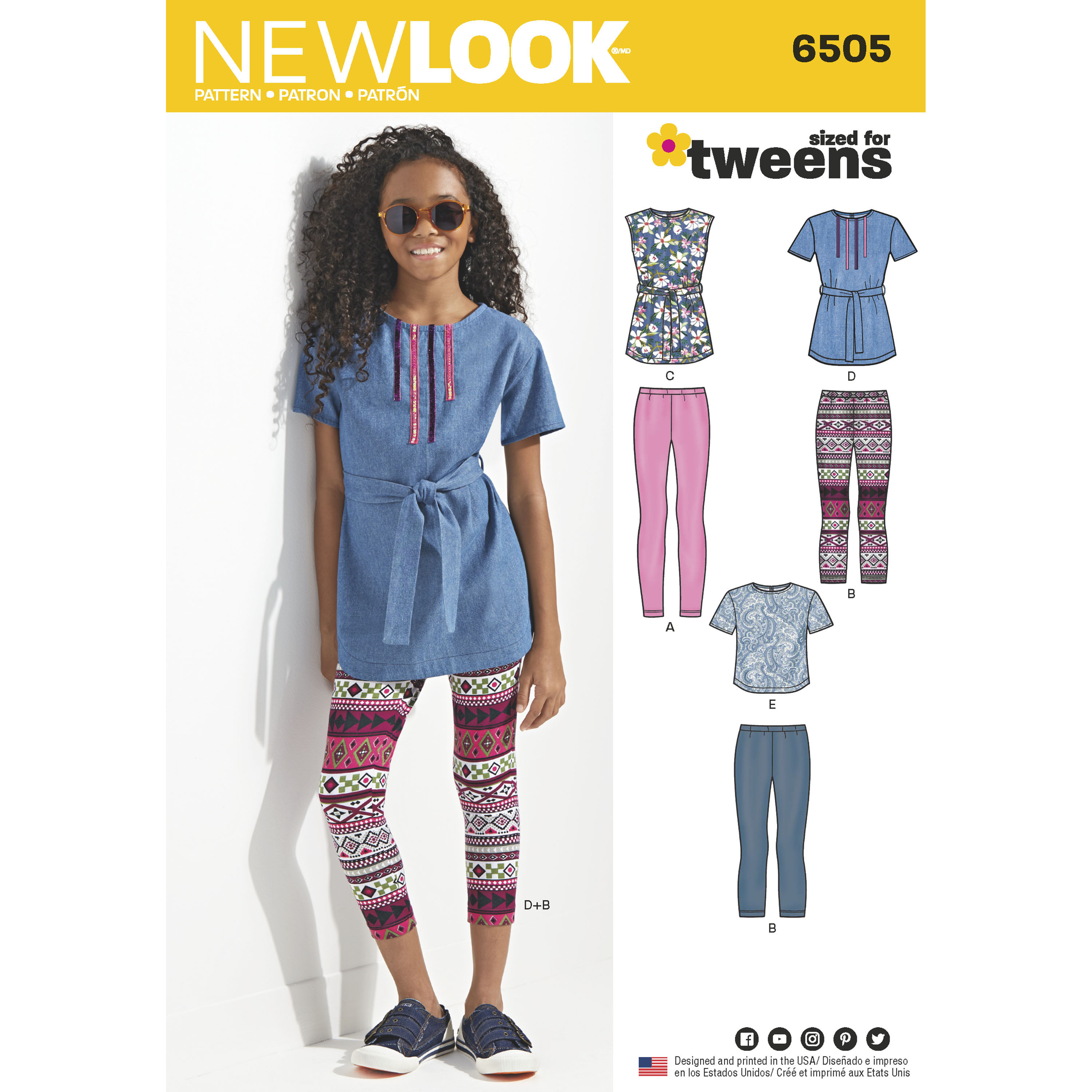 New Look 6505 Tween Tops and Leggings