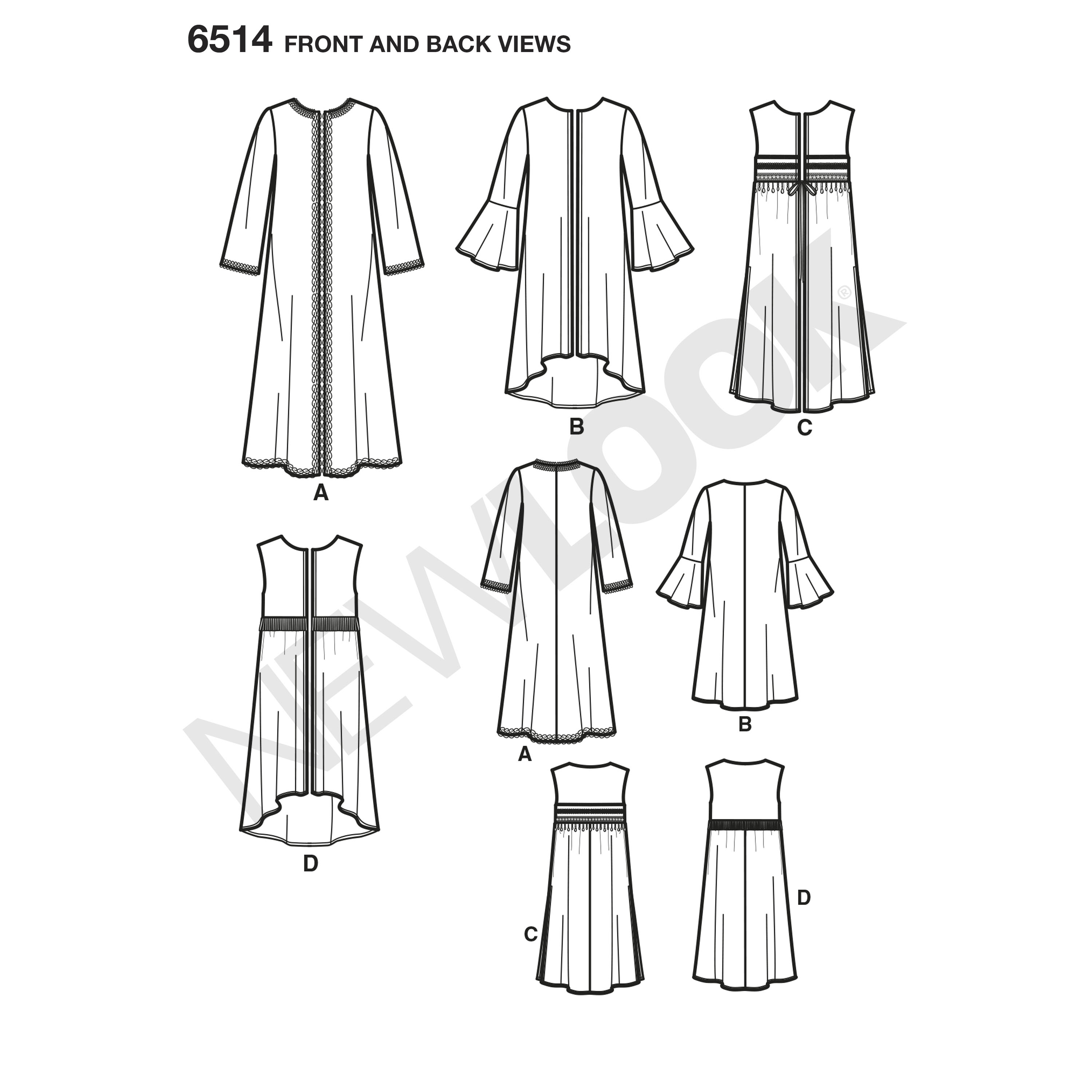 New Look 6514 Misses' Coat or Vest with Sleeve and Length Variations