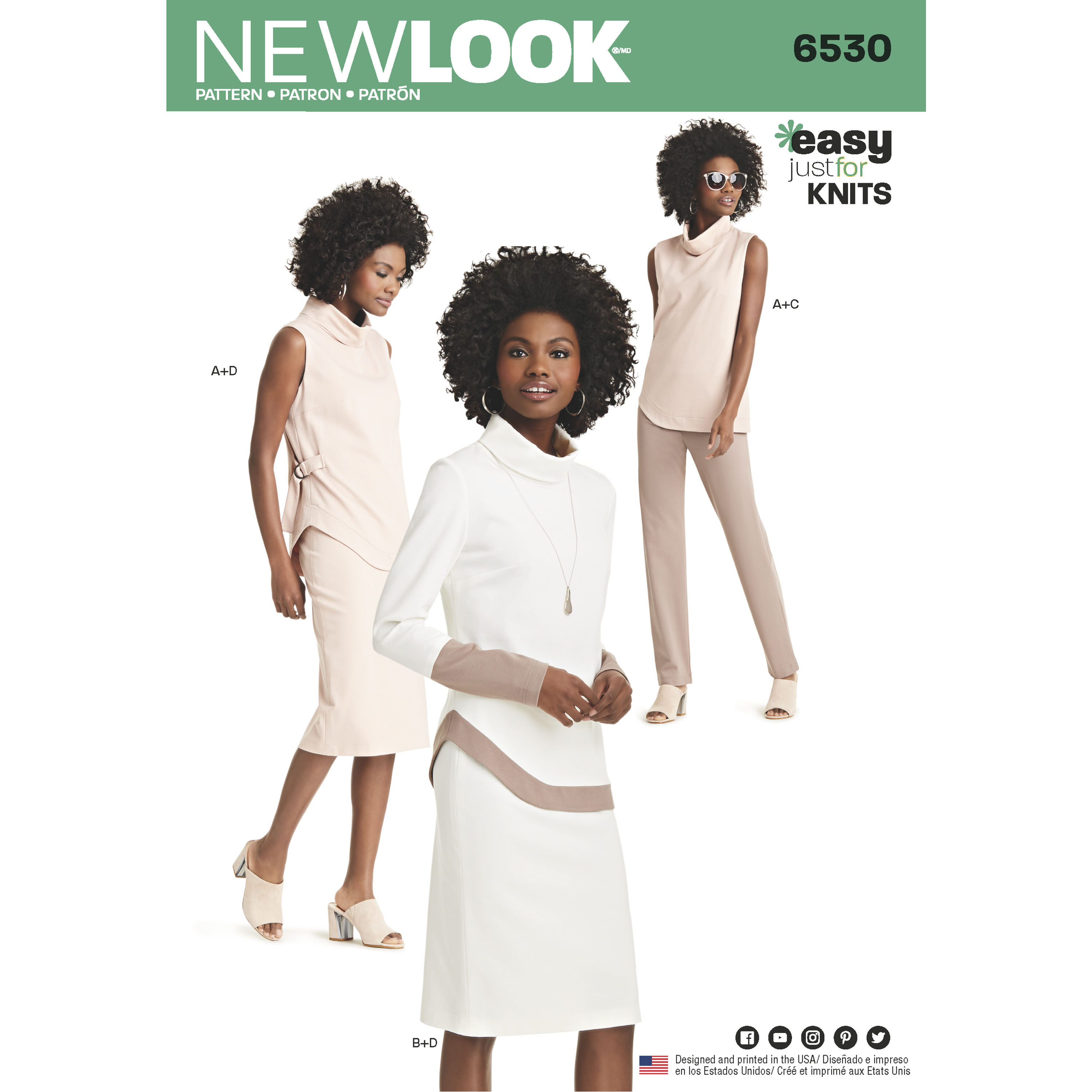  NEW LOOK Patterns Misses' Knit Tunics with Leggings