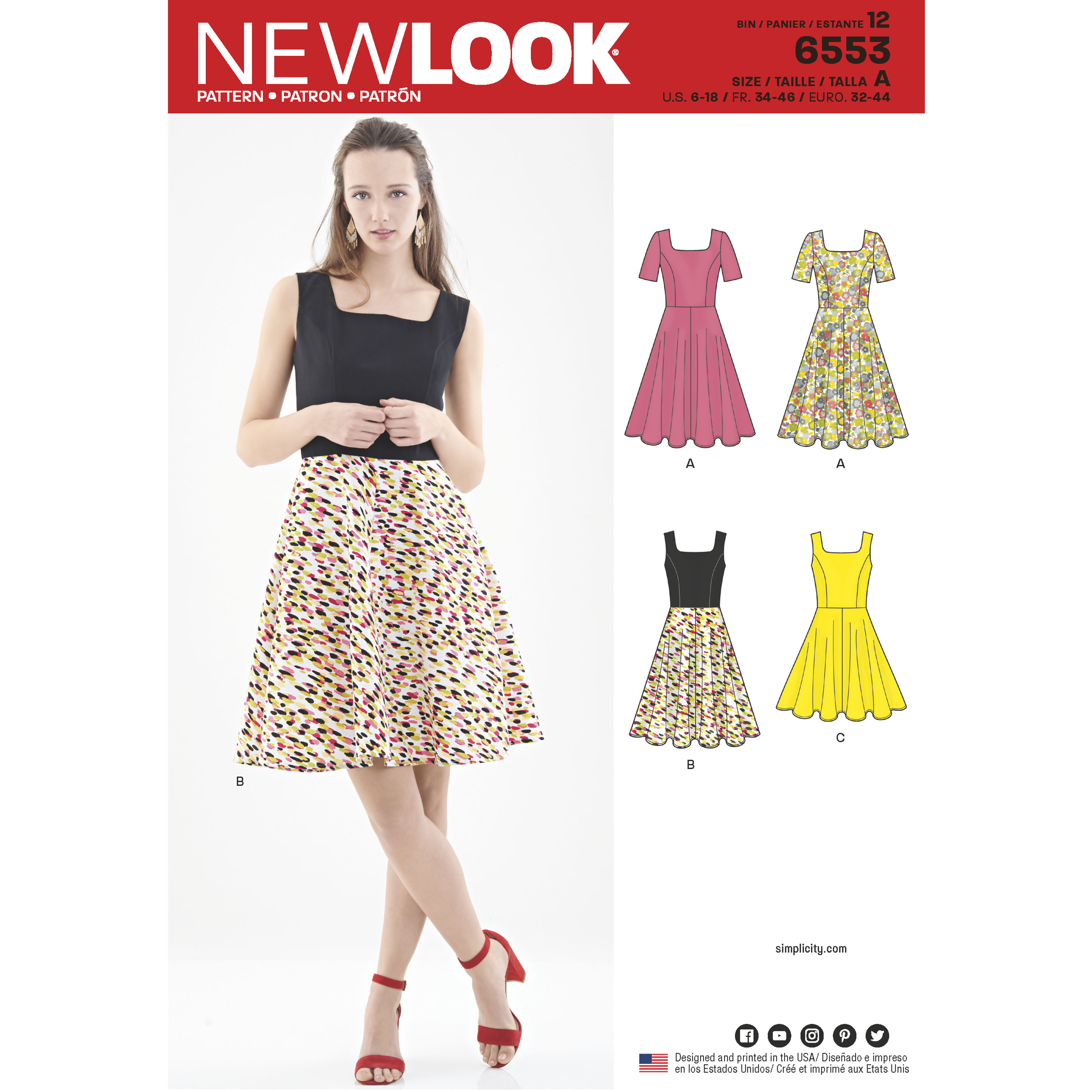 New Look New Look Pattern 6553 Misses' Dress in Two Lengths