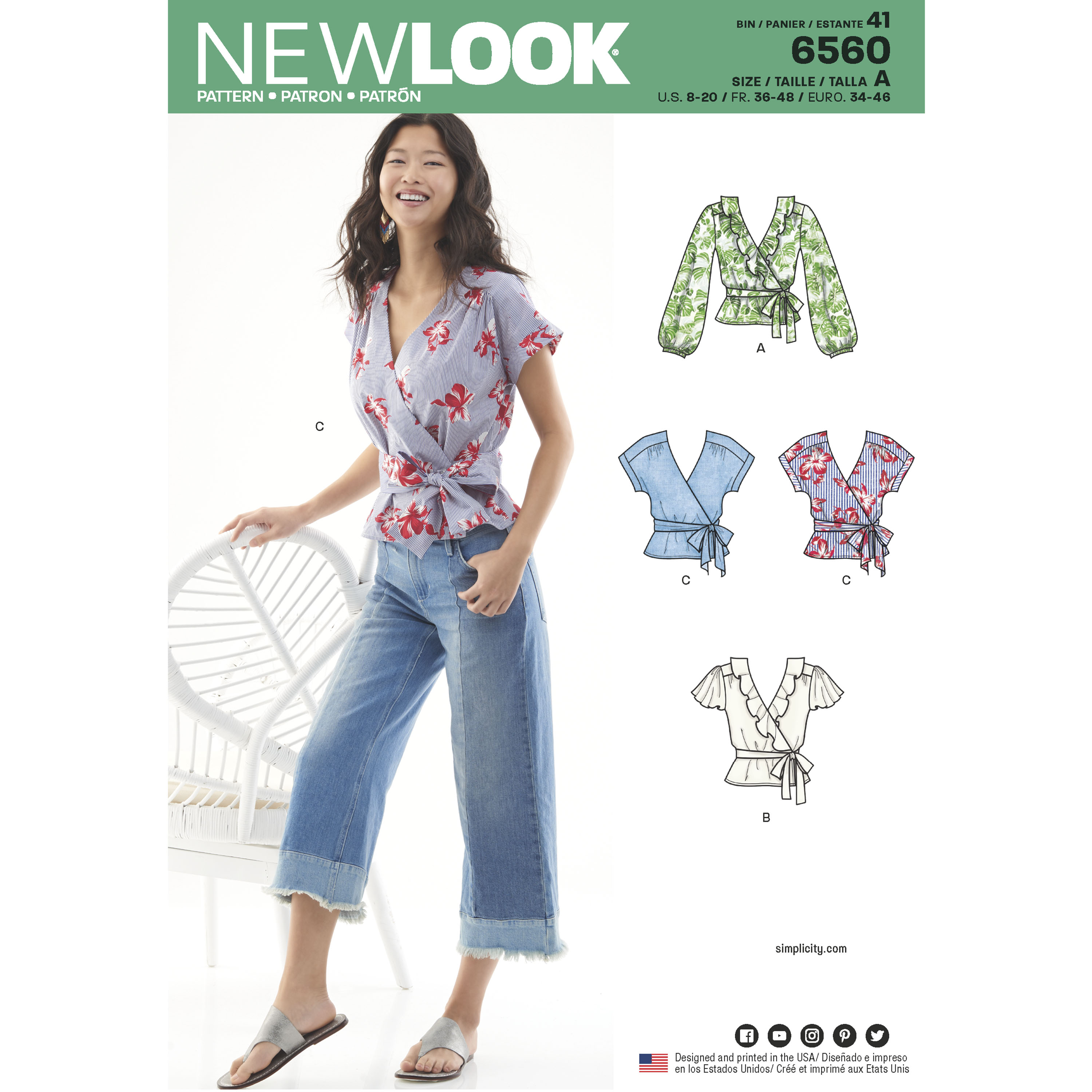 New Look New Look Pattern 6560 Misses' Wrap Tops