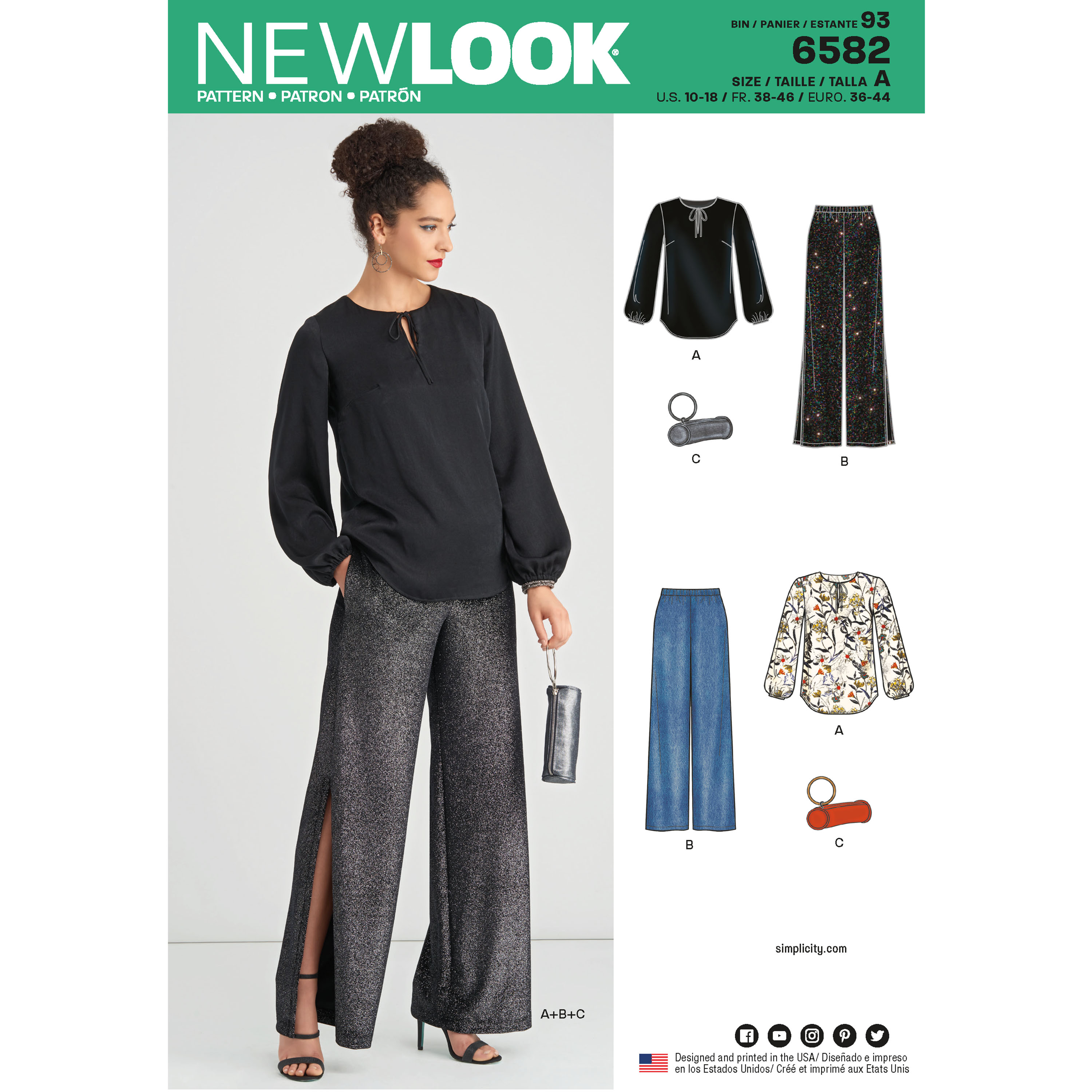 New Look 6582 Misses' Pants, Top and Clutch