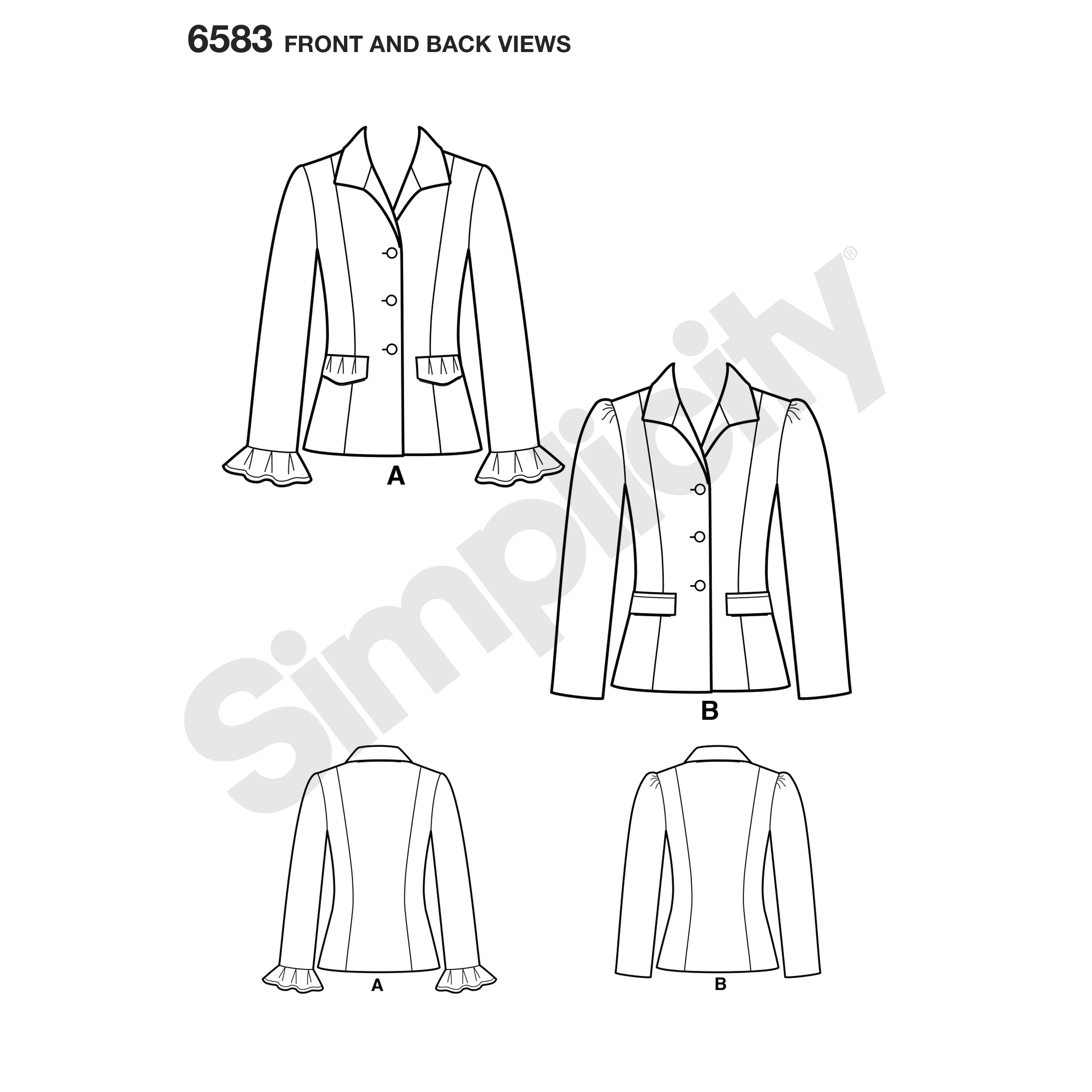 New Look 6583 Misses' Lined Jacket