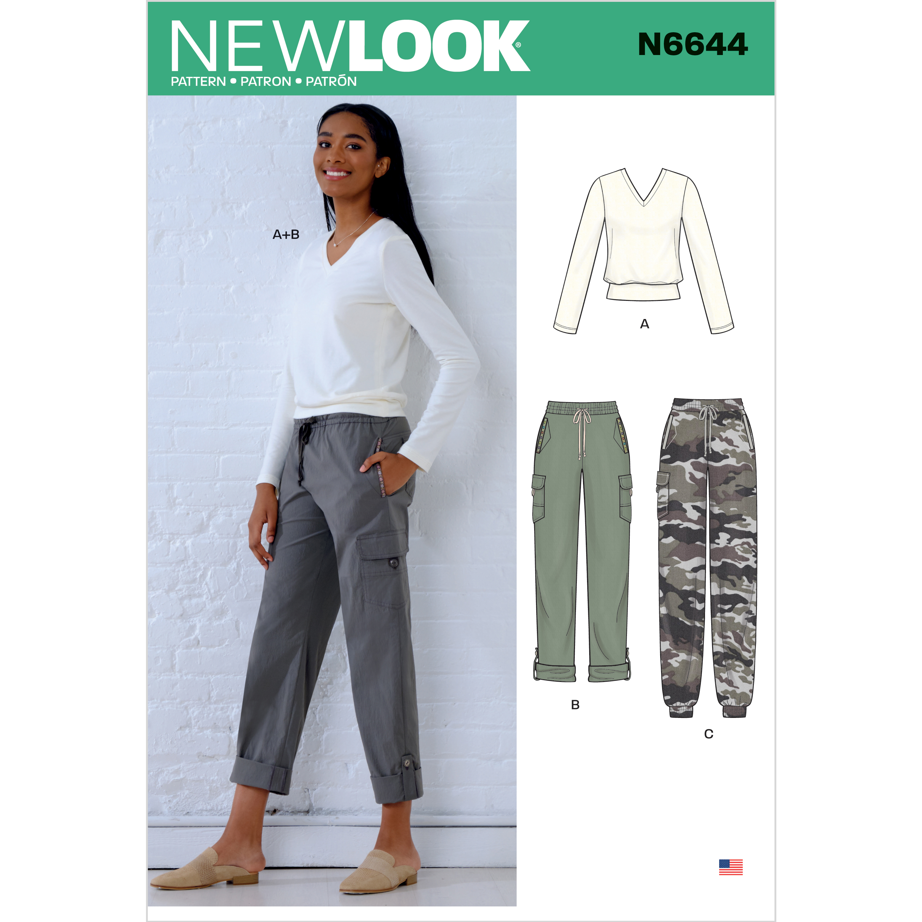 New Look 6644 Misses' Cargo Pants and Knit Top