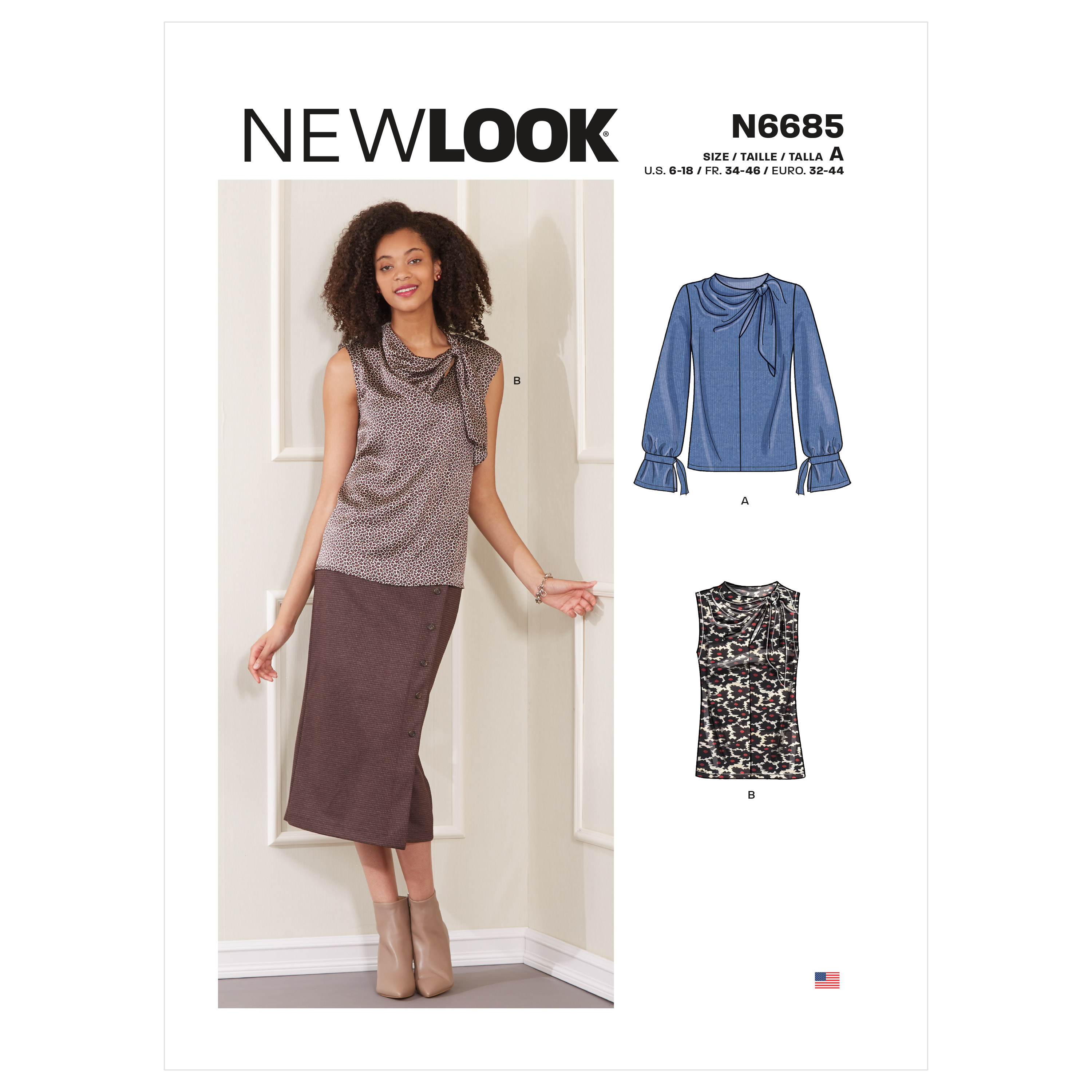 New Look 6685 Misses' Sleeveless Or Long-sleeved Tops