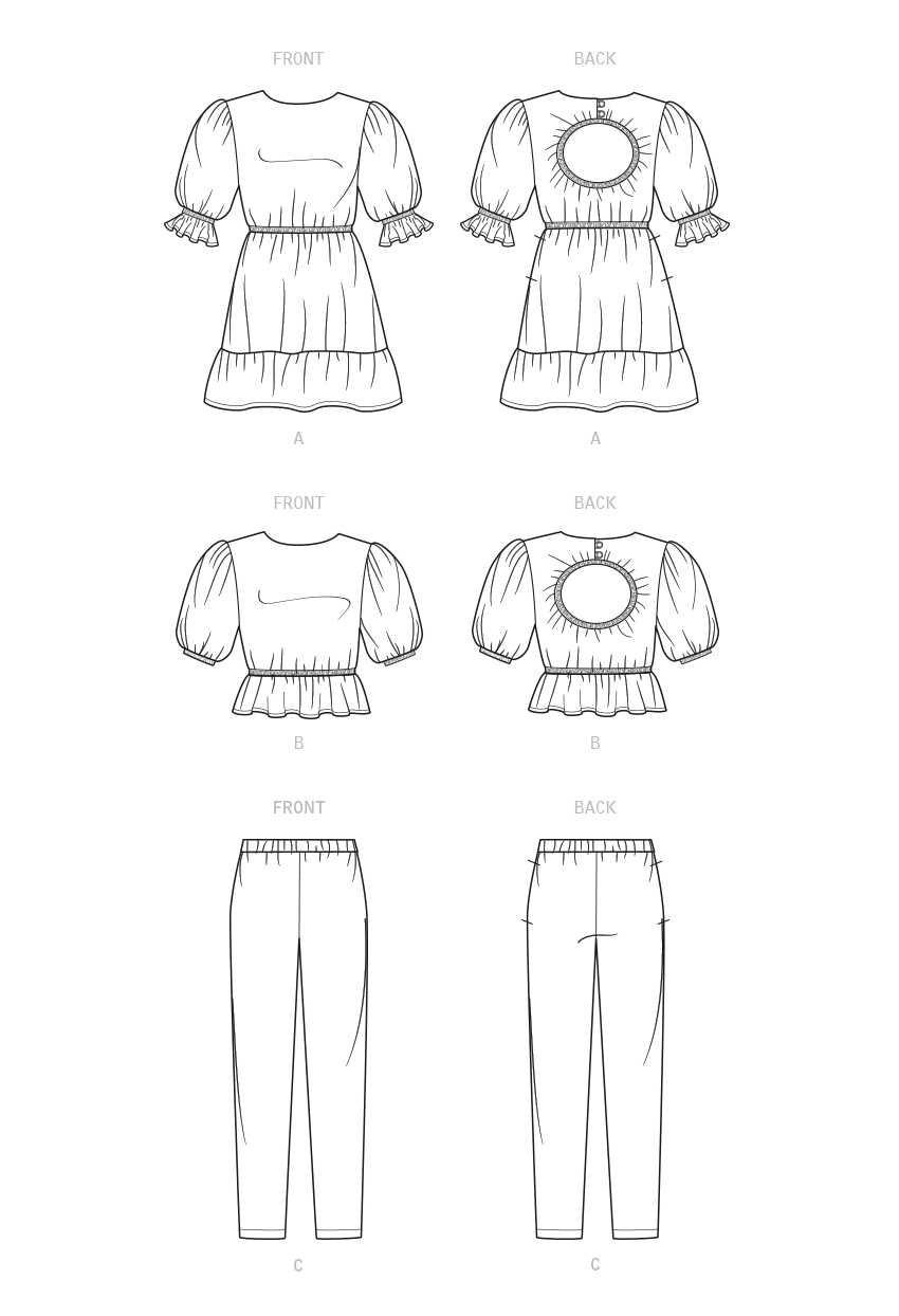 New Look 6739 Children s And Girls Dress Top And Pants