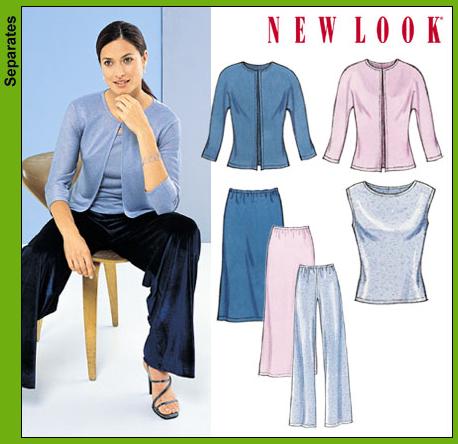 New Look 6150 Misses Knit Jacket, Top, Skirt, Pant