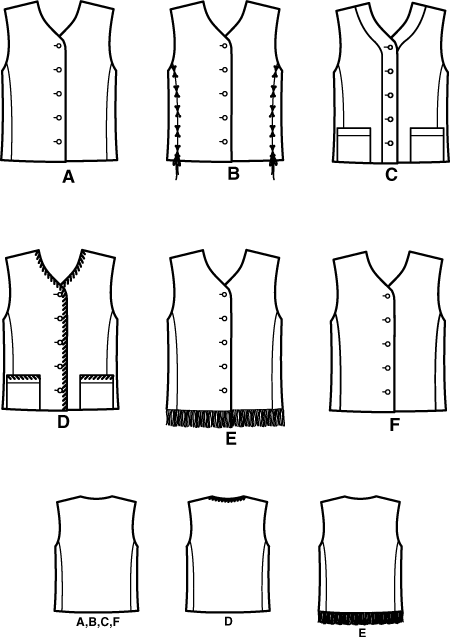 New Look 6301 Misses Vests