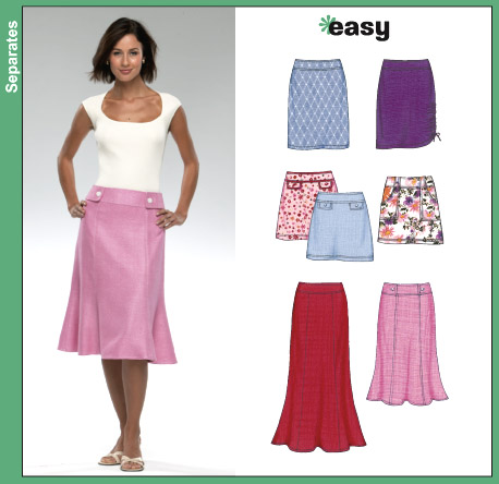 New Look 6345 Misses Skirts sewing pattern